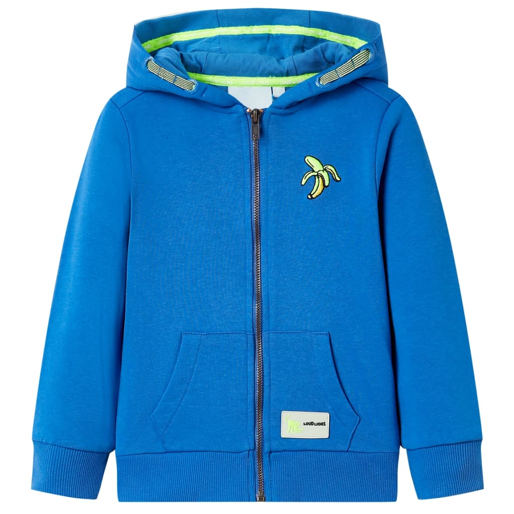 JUNG Vida Kinder-Kapuzenpullover mit Reißverschluss Blau 128