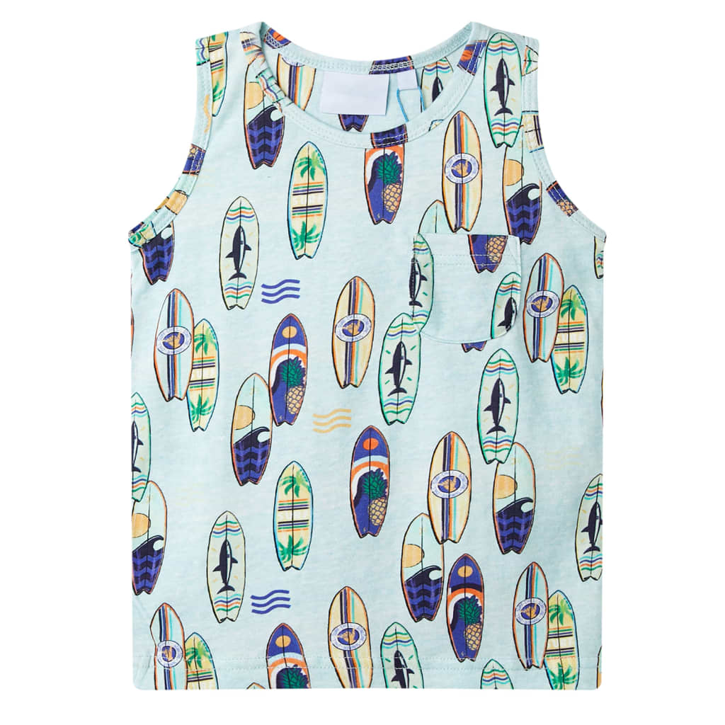 JUNG Vida Kinder-Tanktop Hellblau Melange 116