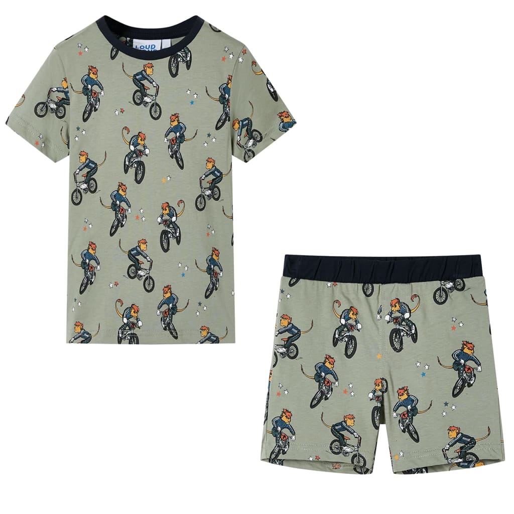 JUNG Vida Kinderpyjama mit Kurzen Ärmeln Hellkhaki 128