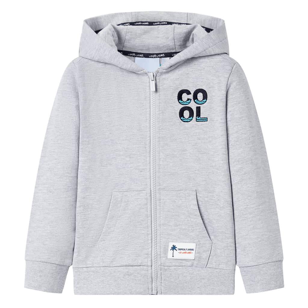 JUNG Vida Kinder-Kapuzenpullover mit Reißverschluss Grau 92