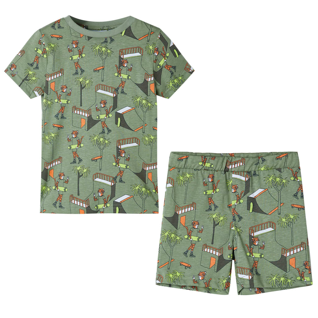 JUNG Vida Kinderpyjama mit Kurzen Ärmeln Hellkhaki 92