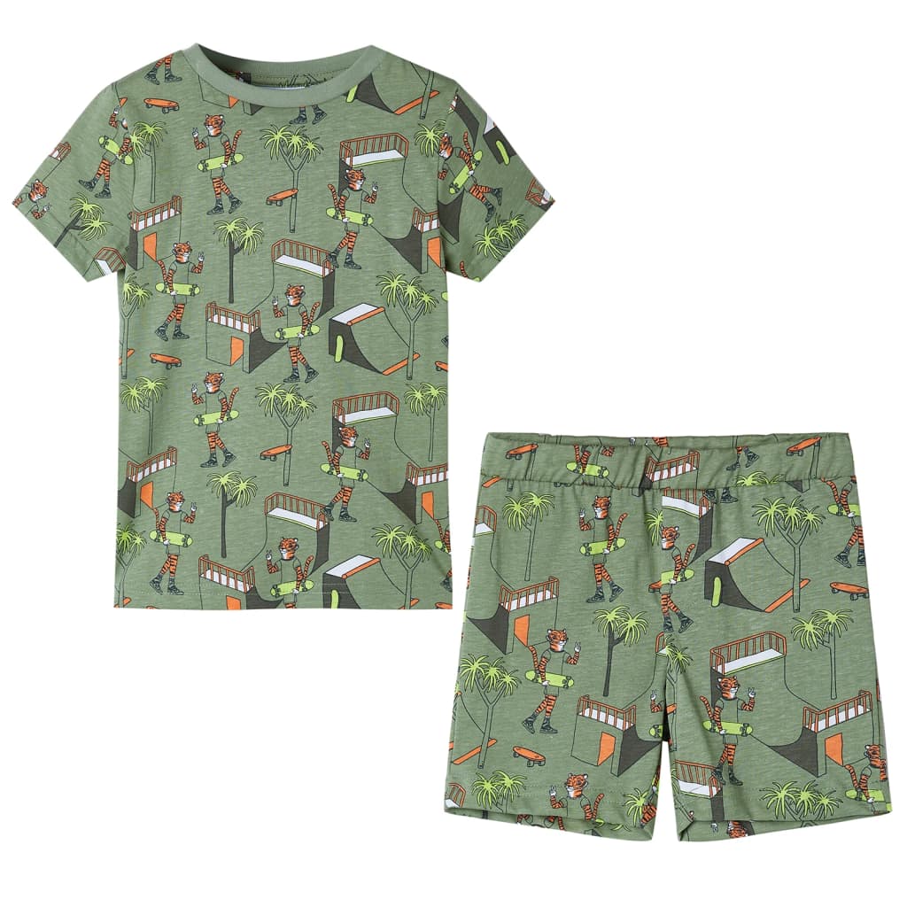 JUNG Vida Kinderpyjama mit Kurzen Ärmeln Hellkhaki 104