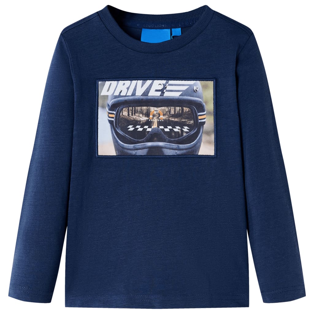 JUNG Vida Kinder-Langarmshirt Marineblau Melange 128