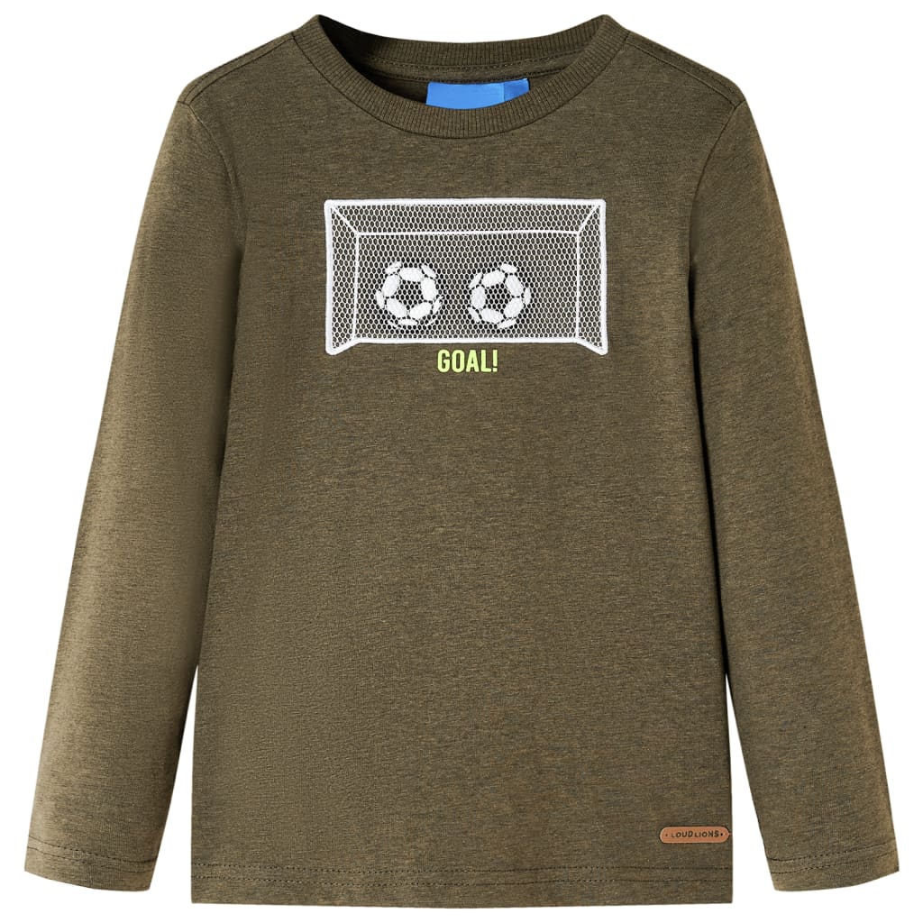 JUNG Vida Kinder-Langarmshirt Khaki Melange 128