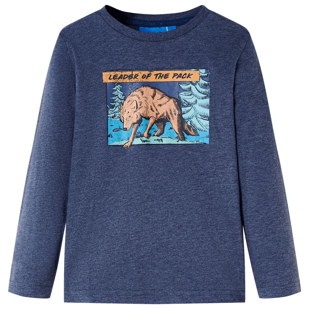 JUNG Vida Kinder-Langarmshirt Dunkelblau Melange 128