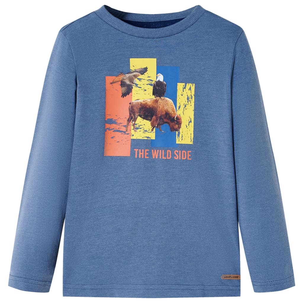 JUNG Vida Kinder-Langarmshirt Blau Melange 128