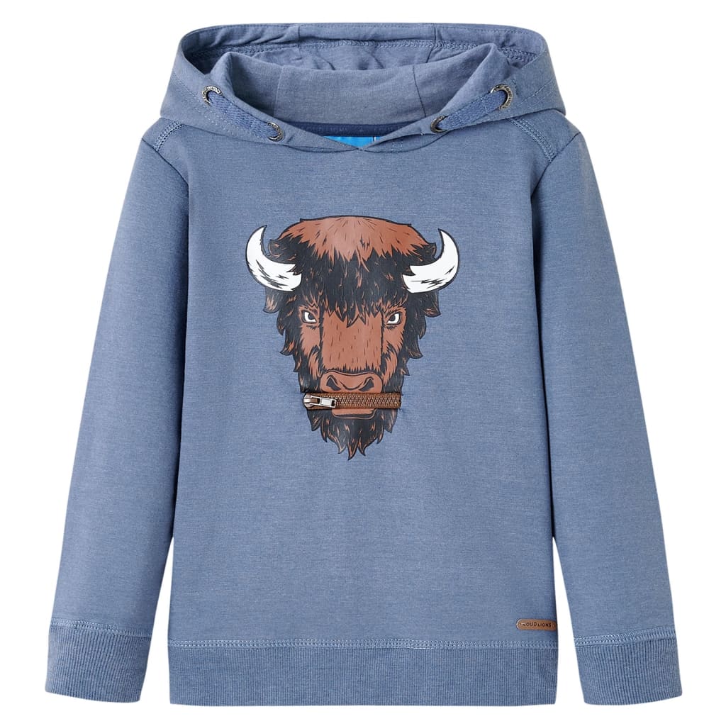 JUNG Vida Kinder-Kapuzenpullover Blau Melange 104