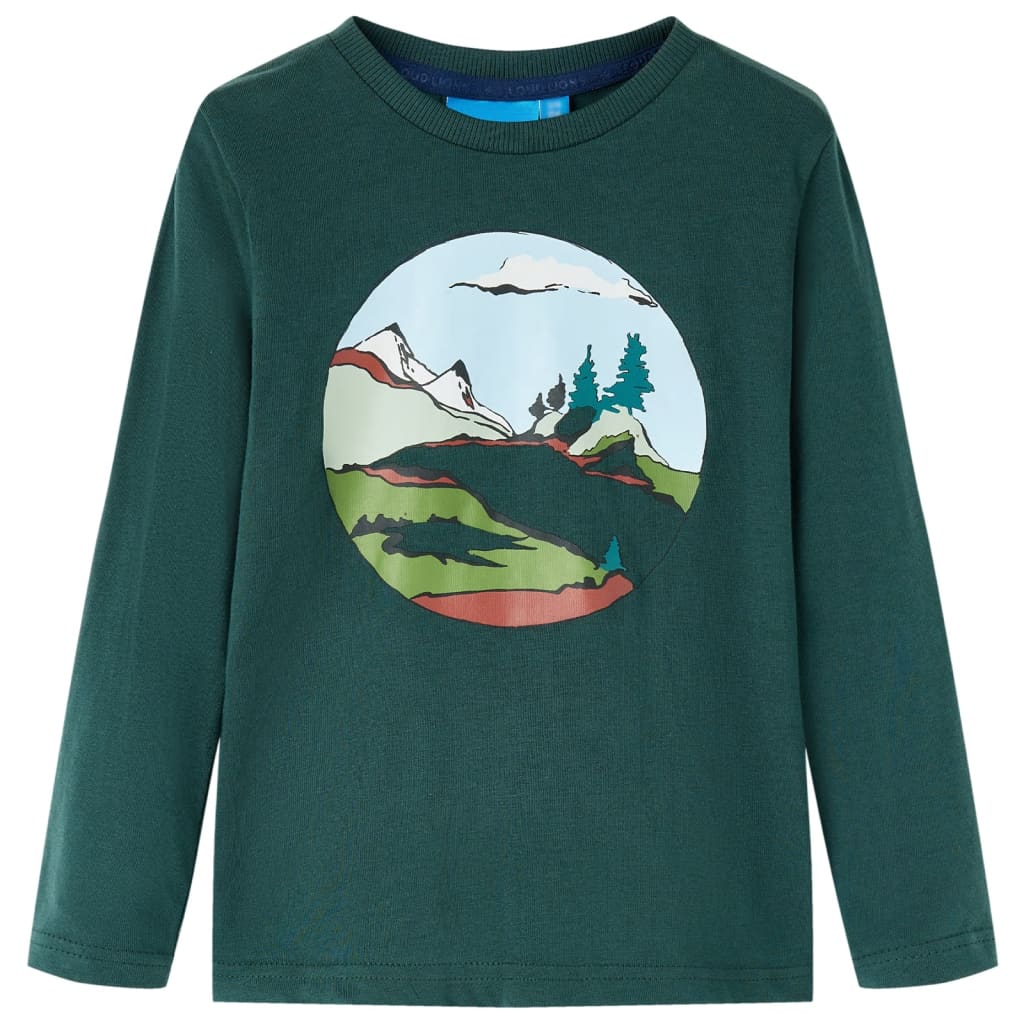 JUNG Vida Kinder-Langarmshirt Dunkelgrün 128