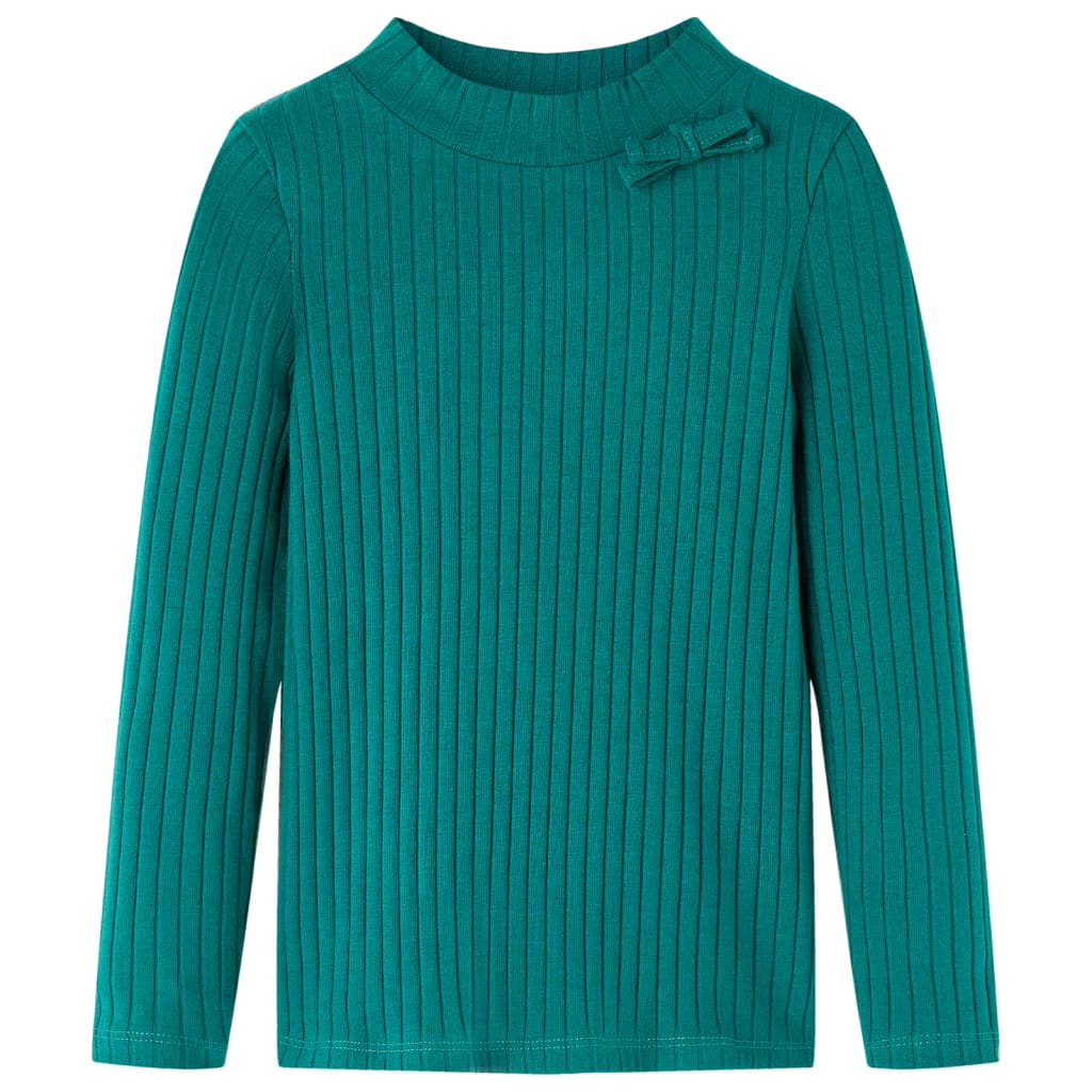 JUNG Vida Kinder-Langarmshirt Rippstrick Dunkelgrün 116