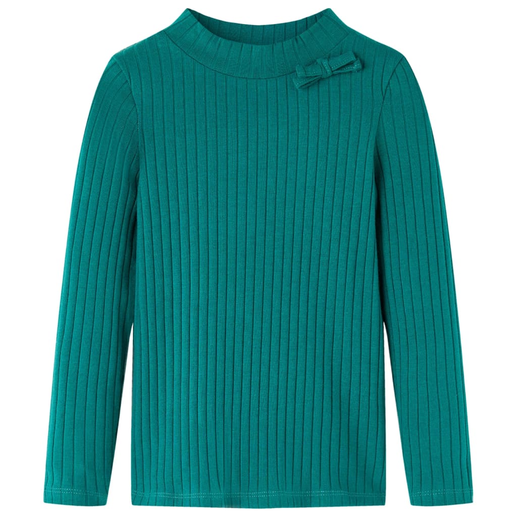 JUNG Vida Kinder-Langarmshirt Rippstrick Dunkelgrün 128