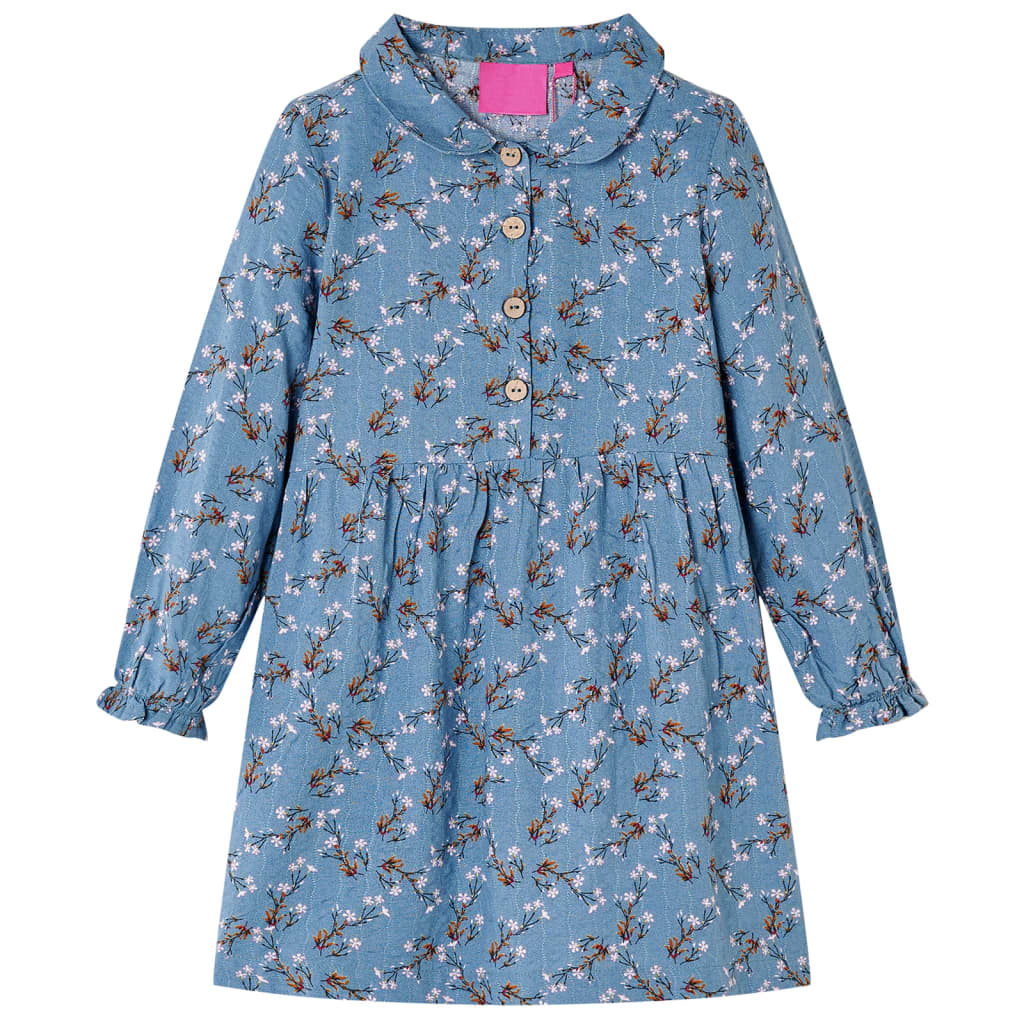 JUNG Vida Kinderkleid mit Langen Ärmeln Petrolblau 128