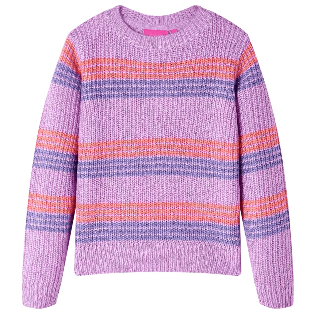 JUNG Vida Kinderpullover mit Streifen Gestrickt Lila und Rosa 128