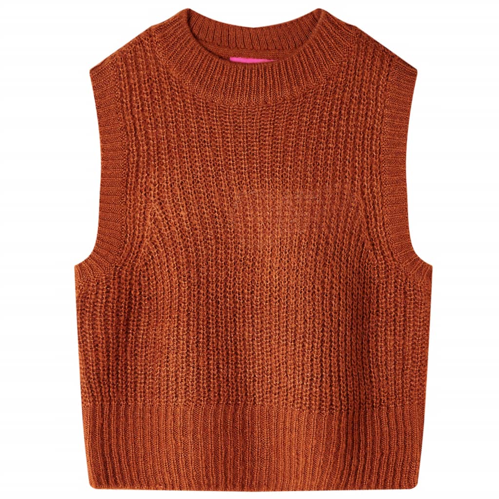 JUNG Vida Kinder-Pulloverweste Gestrickt Cognac 140