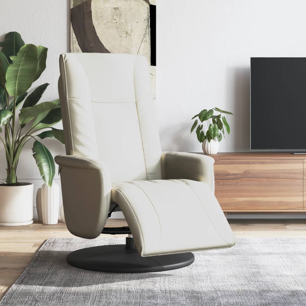 JUNG Vida Relaxsessel mit Fußteil Creme Kunstleder