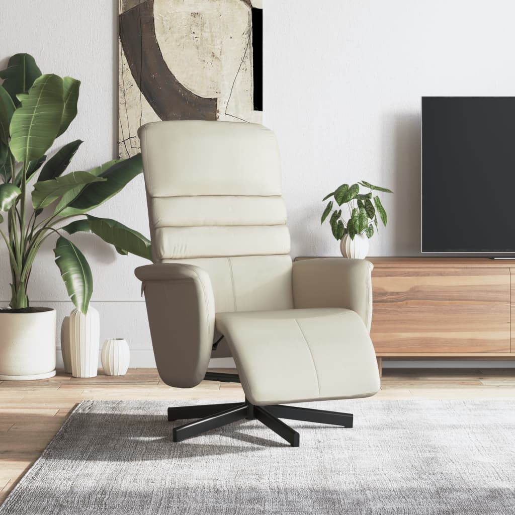 JUNG Vida Relaxsessel mit Fußteil Creme Kunstleder
