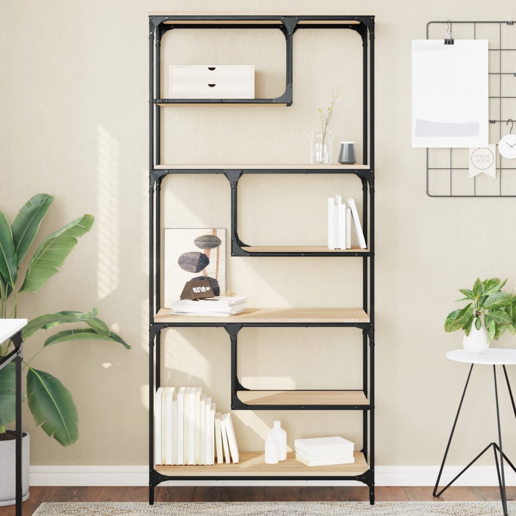 JUNG Vida Bücherregal Sonoma-Eiche 81x36x176 cm Holzwerkstoff