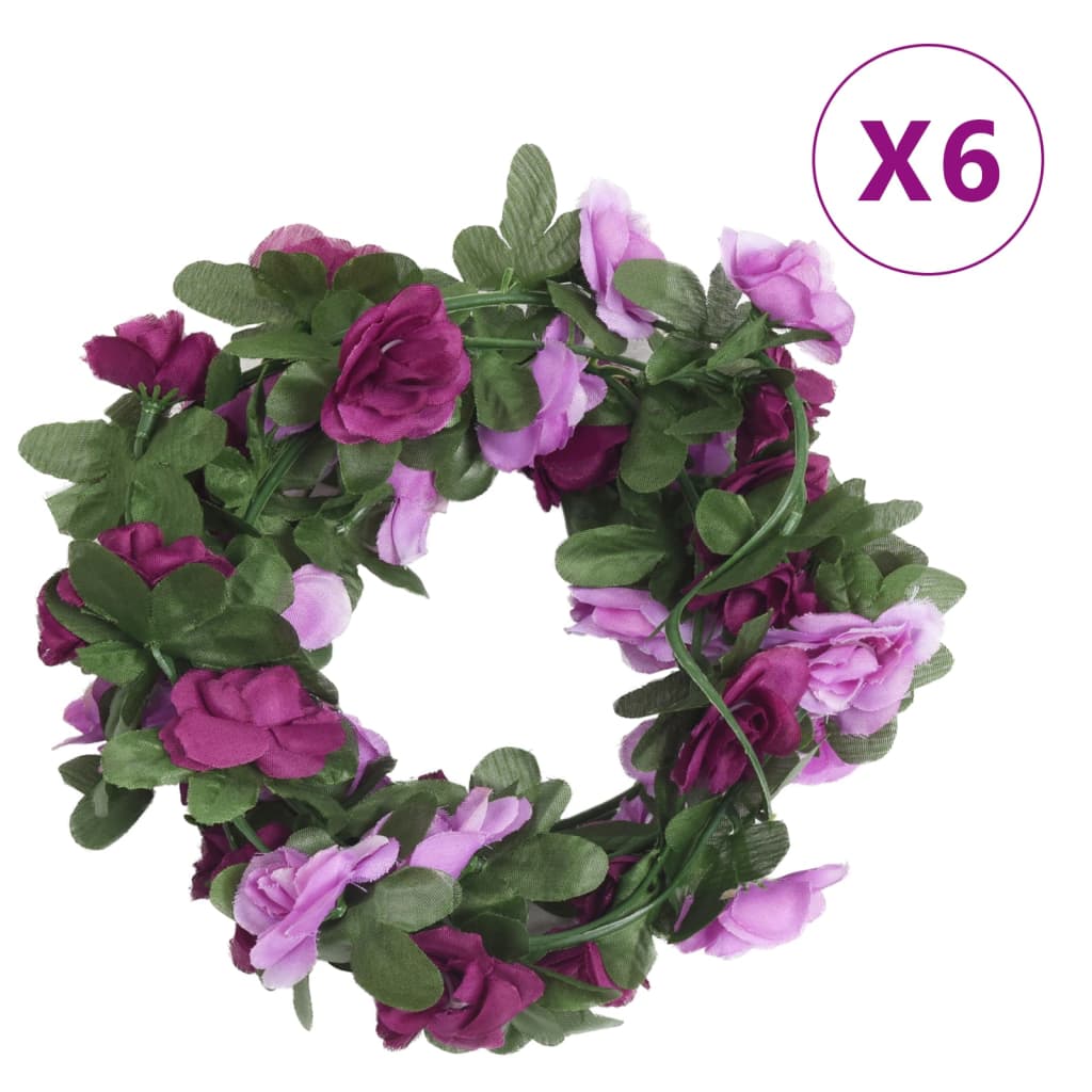 JUNG Vida Blumengirlanden 6 Stk. Frühlingsrosen Helllila 250 cm