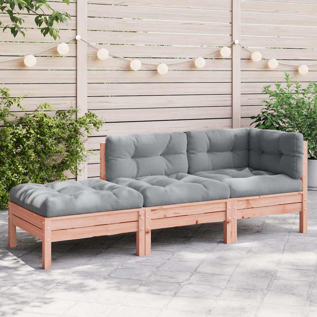 JUNG Vida Gartensofa mit Kissen und Hocker 3-Sitzer
