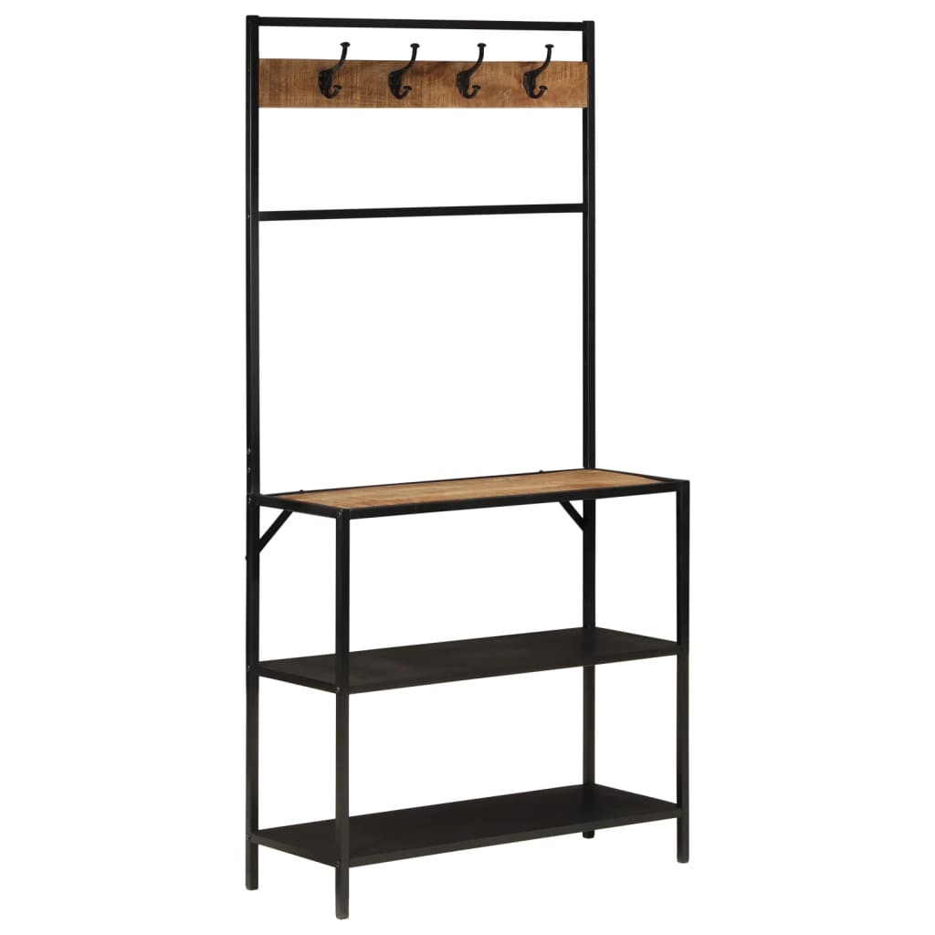 JUNG Vida Garderobenständer 90x35x180 cm Massivholz Mango und Eisen