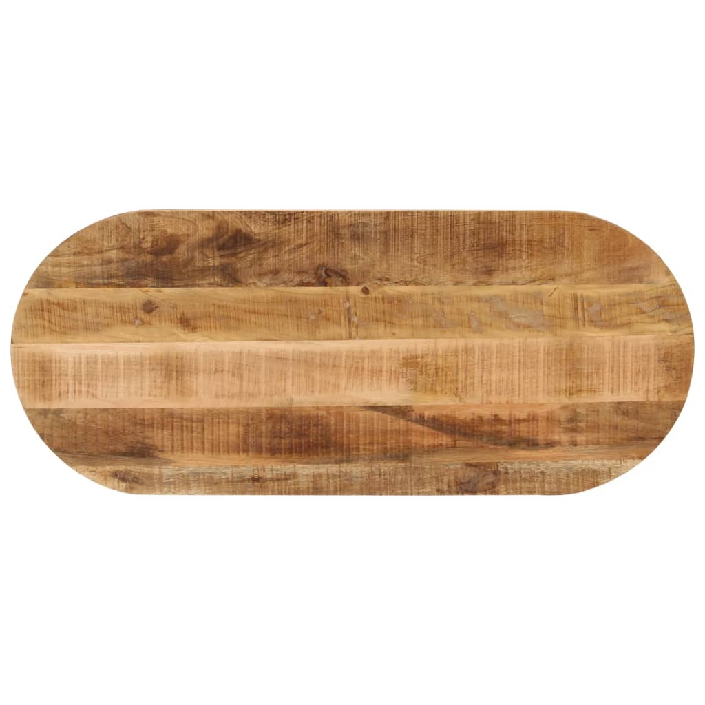JUNG Vida Tischplatte 120x60x3,8 cm Oval Raues Massives Mangoholz