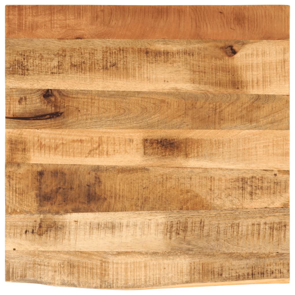 JUNG Vida Tischplatte 80x80x2,5 cm Baumkante Massivholz Raues Mangoholz