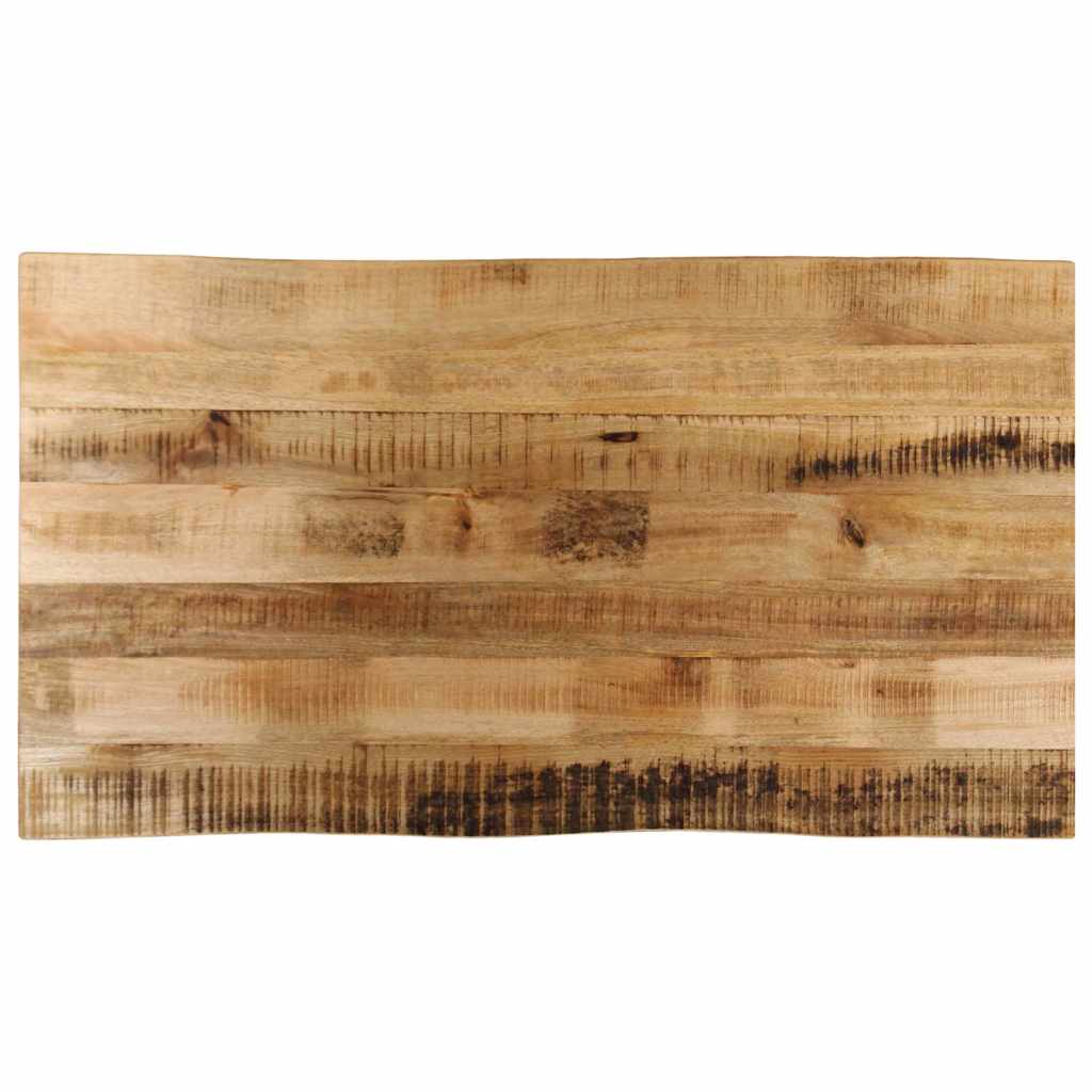 JUNG Vida Tischplatte mit Baumkante 100x60x3,8 cm Raues Mango Massivholz