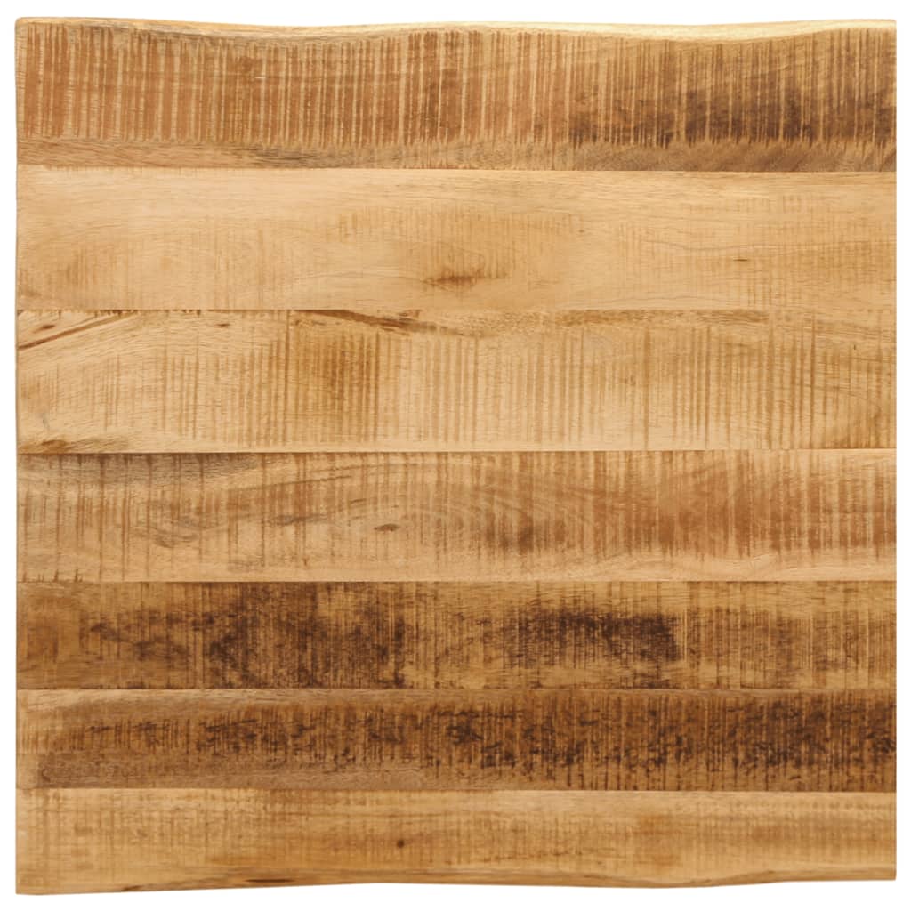 JUNG Vida Tischplatte mit Baumkante 80x80x3,8 cm Raues Mango Massivholz