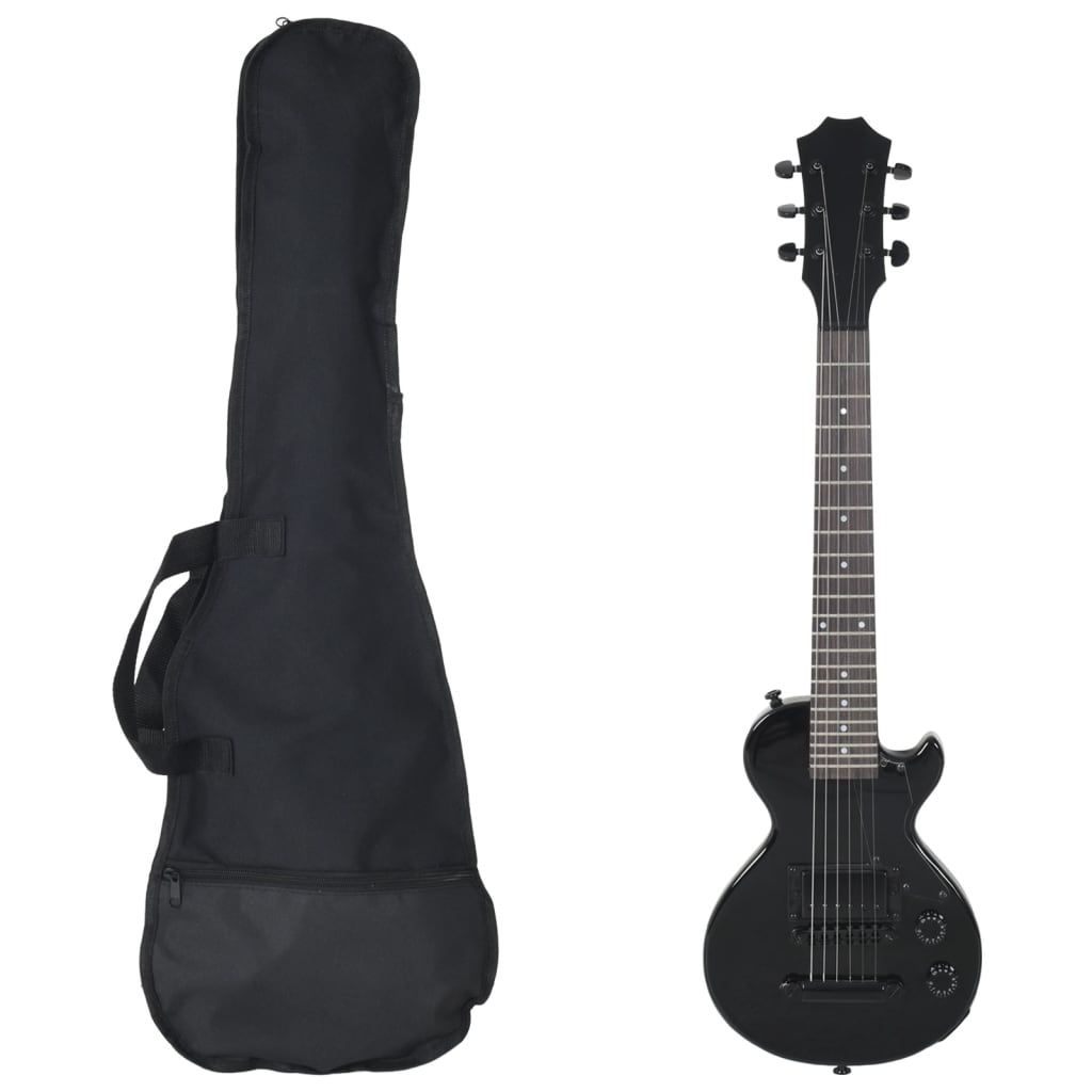 JUNG Vida E-Gitarre für Kinder mit Tasche Schwarz 3/4 30"