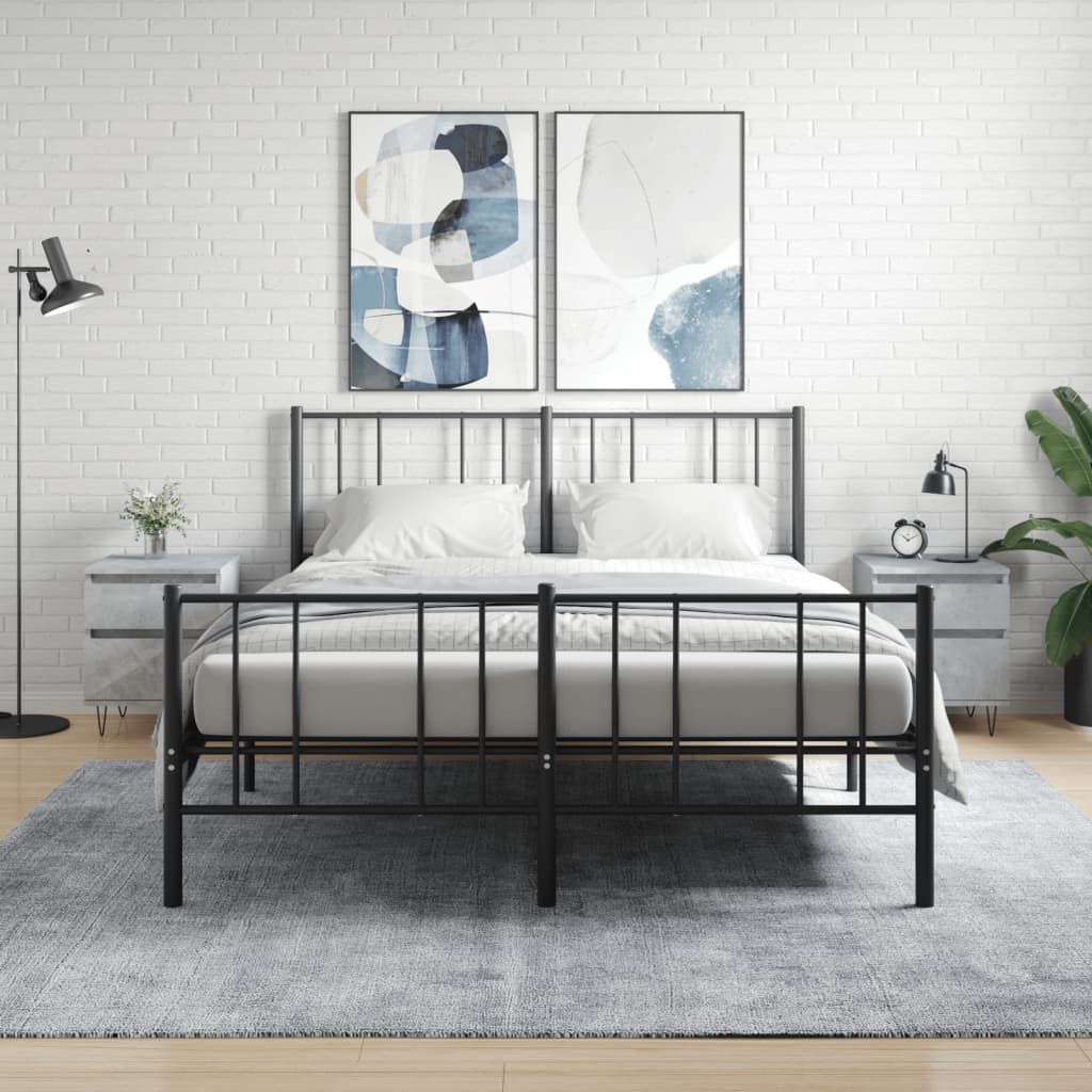JUNG Vida Nachttische 2 Stk. Betongrau 40x35x50 cm Holzwerkstoff