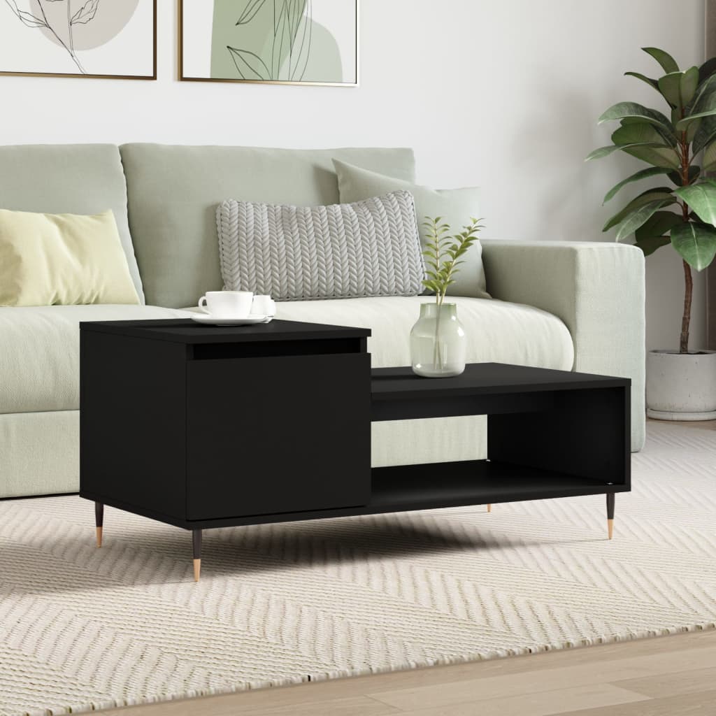 JUNG Vida Couchtisch Schwarz 100x50x45 cm Holzwerkstoff