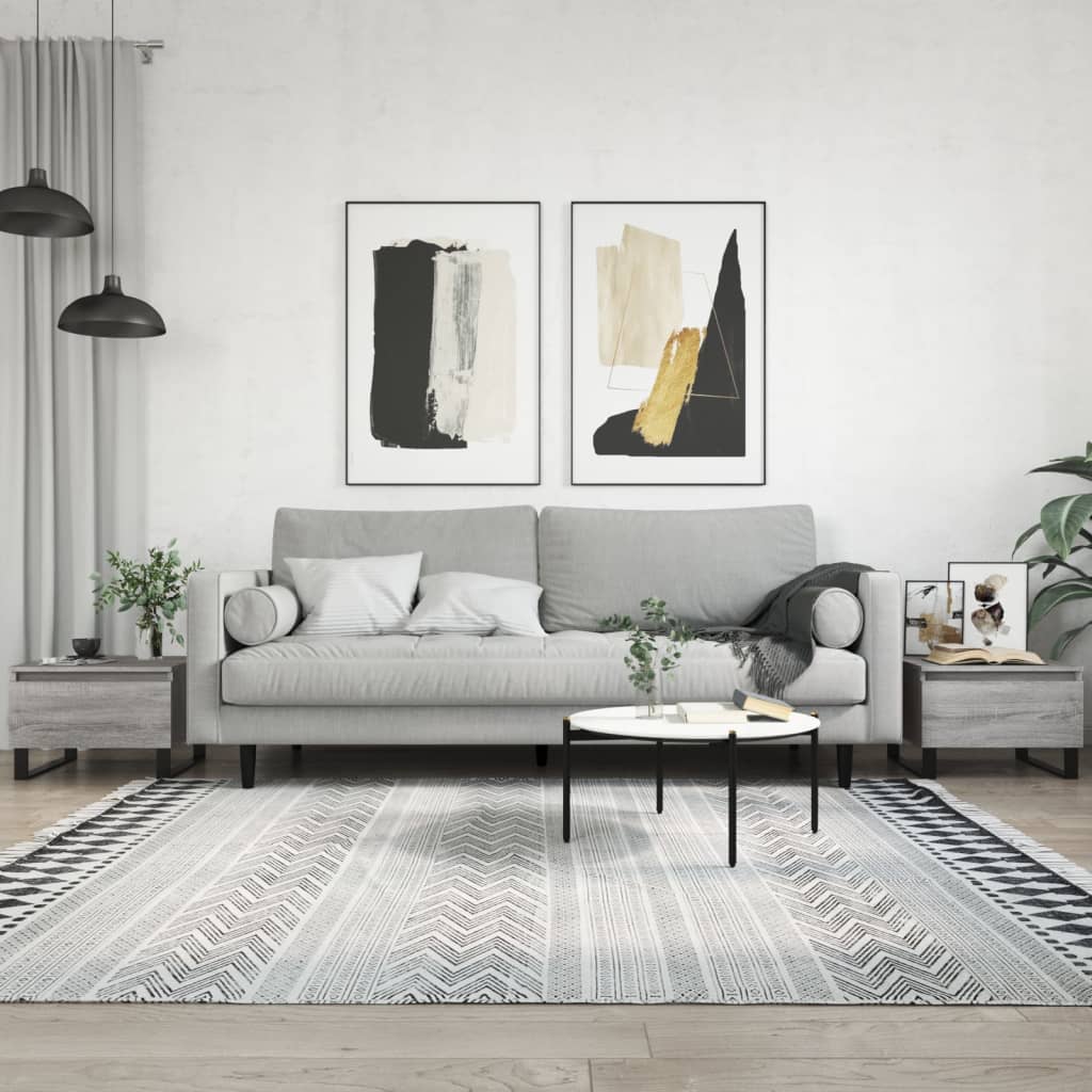 JUNG Vida Couchtische 2 Stk. Grau Sonoma 50x46x35 cm Holzwerkstoff