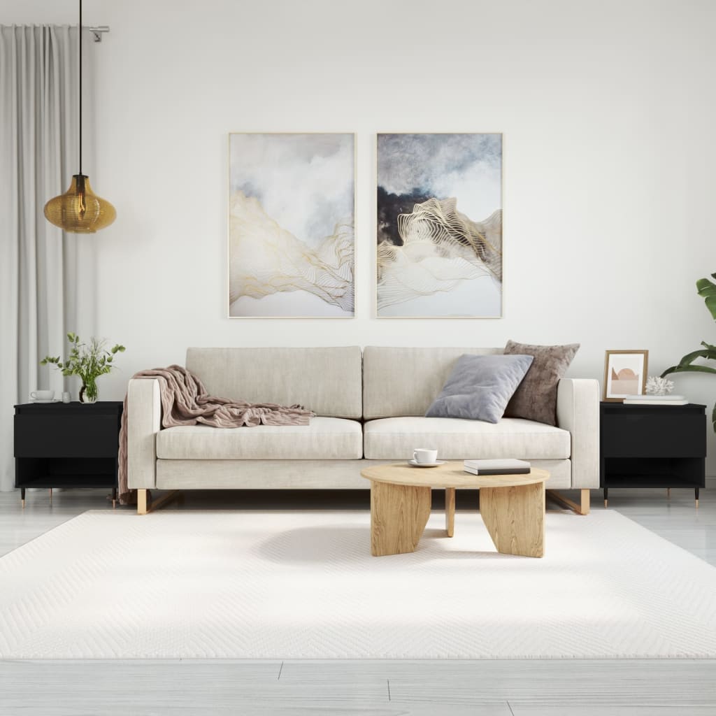 JUNG Vida Couchtische 2 Stk. Schwarz 50x46x50 cm Holzwerkstoff