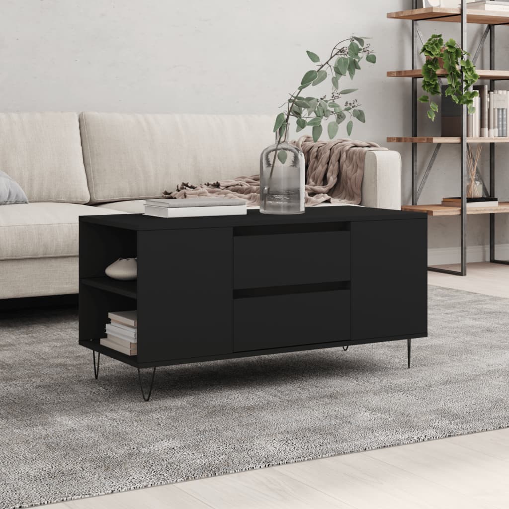 JUNG Vida Couchtisch Schwarz 102x44,5x50 cm Holzwerkstoff
