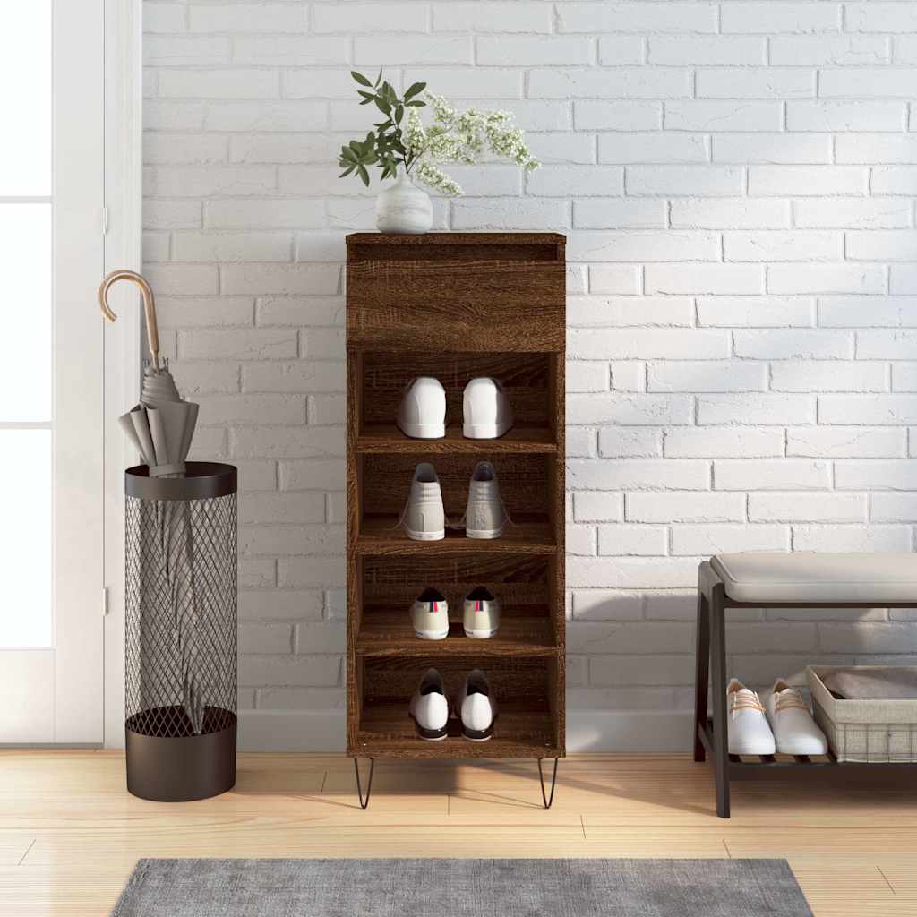 JUNG Vida Schuhschrank Braun Eichen-Optik 40x36x105 cm Holzwerkstoff