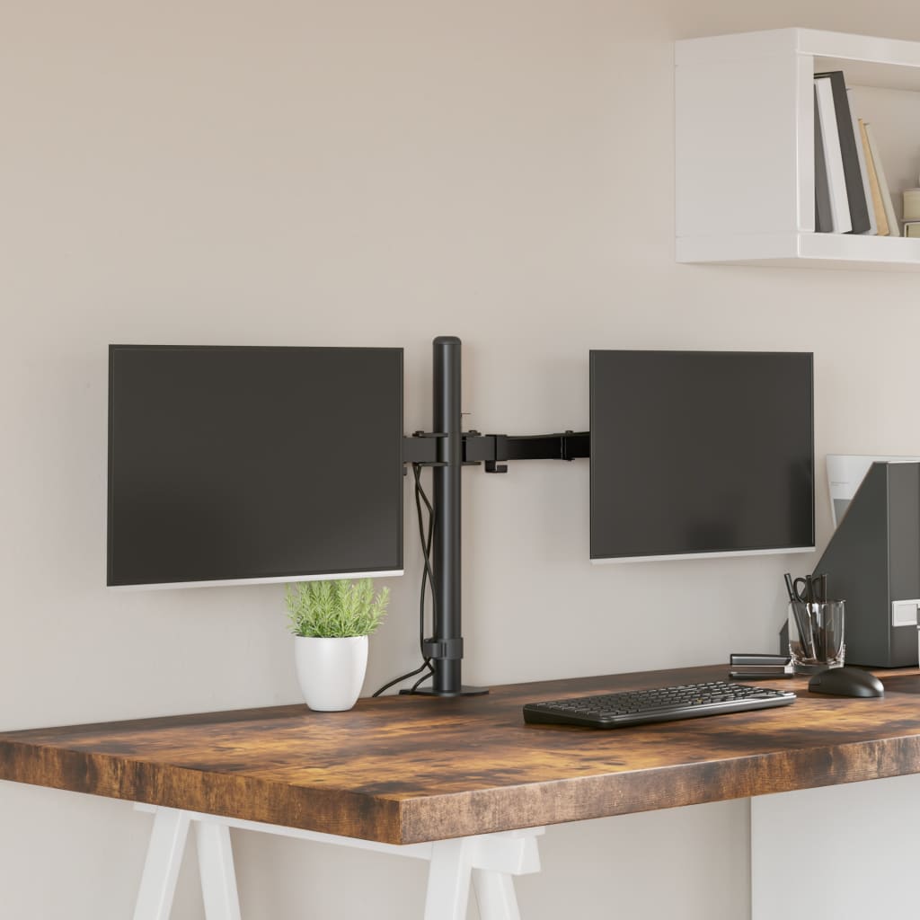 JUNG Vida Tischhalterung für 2 Monitore Schwarz Stahl VESA 75/100 mm