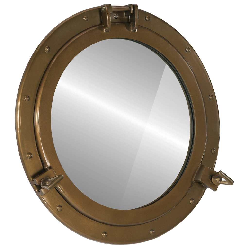 JUNG Vida Bullaugen-Spiegel Wandmontage Ø50 cm Aluminium und Glas