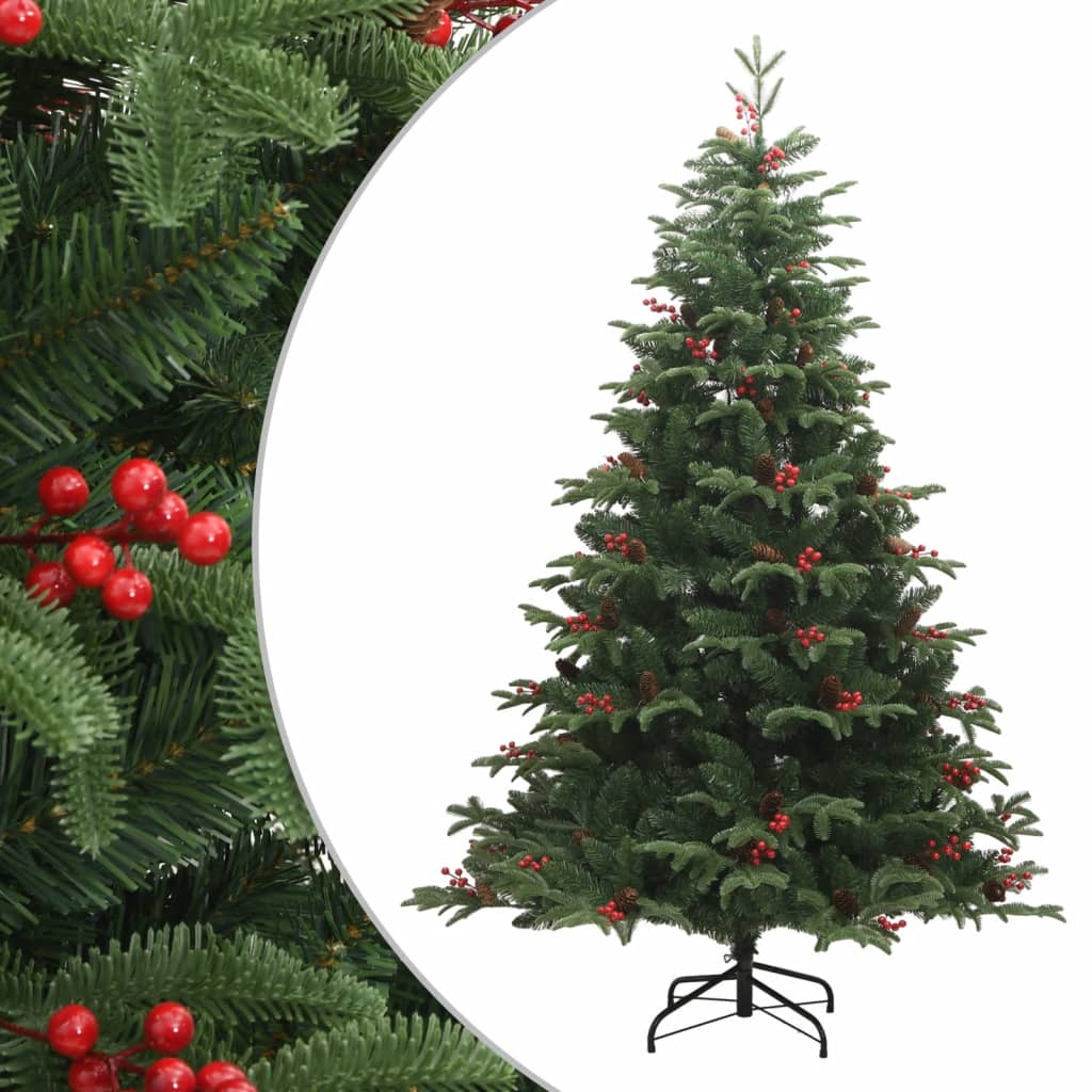 JUNG Vida Künstlicher Weihnachtsbaum Klappbar mit Zapfen & Beeren 210 cm