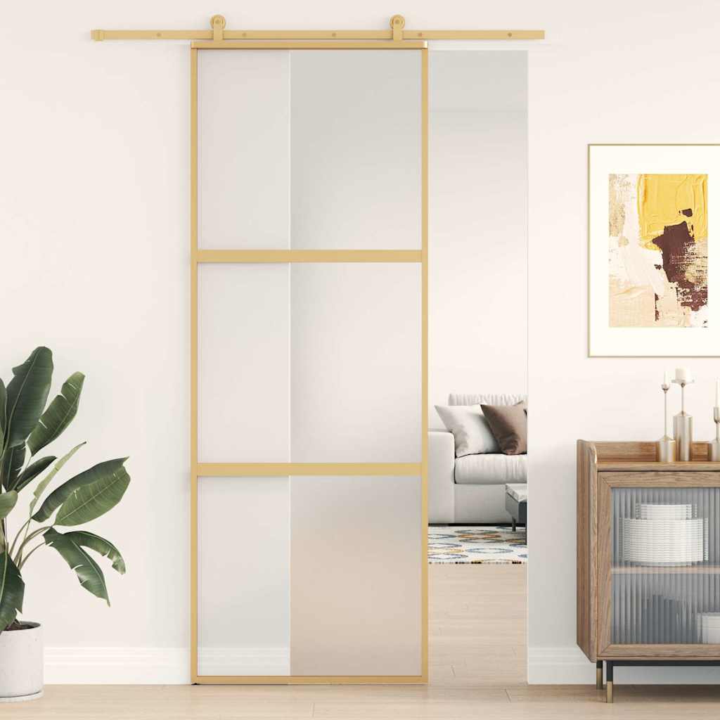 JUNG Vida Schiebetür Golden 76x205 cm Matt ESG-Glas und Aluminium