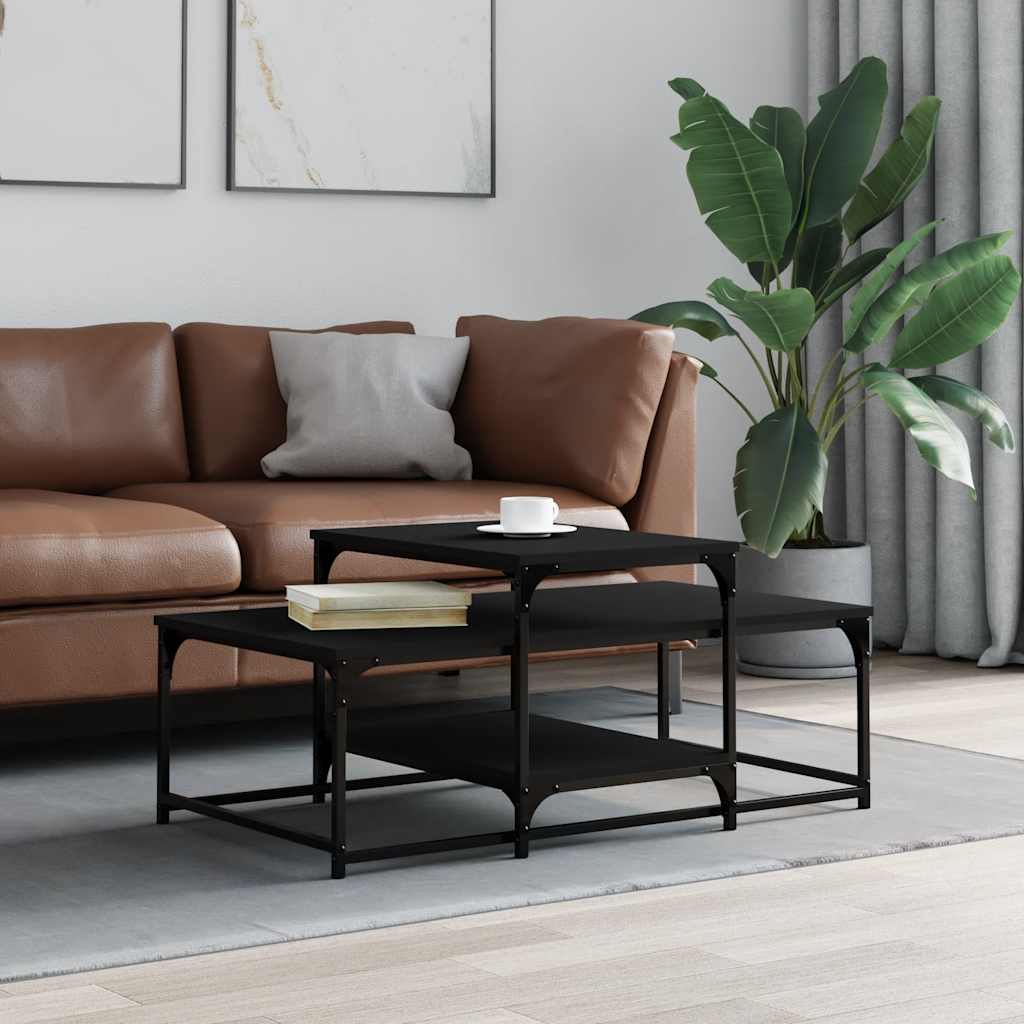 JUNG Vida Couchtisch Schwarz 102x60x45 cm Holzwerkstoff