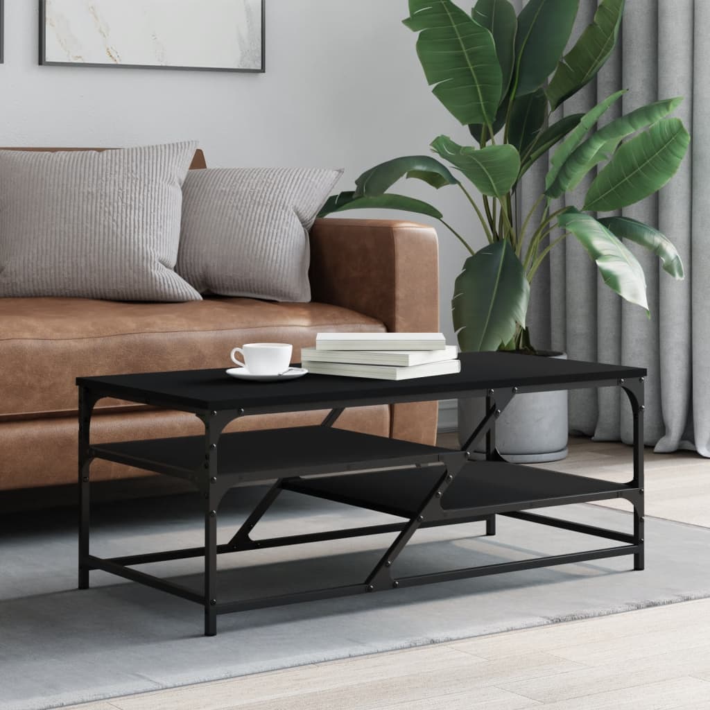JUNG Vida Couchtisch Schwarz 100x49x40 cm Holzwerkstoff