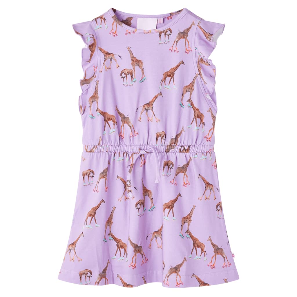 JUNG Vida Kinderkleid mit Rüschenärmeln und Taillenband Lila 92