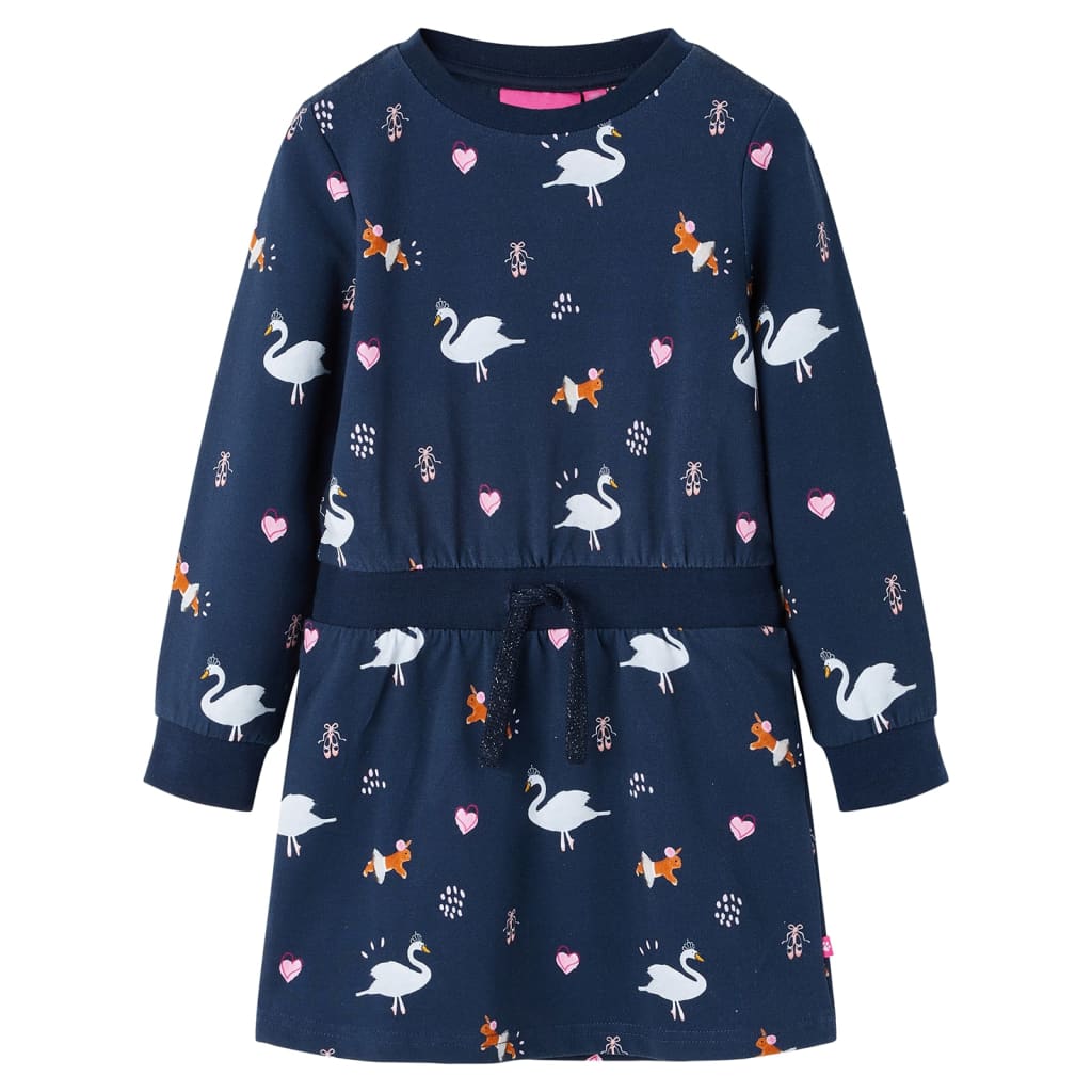 JUNG Vida Kinderkleid mit Langen Ärmeln Marineblau 128