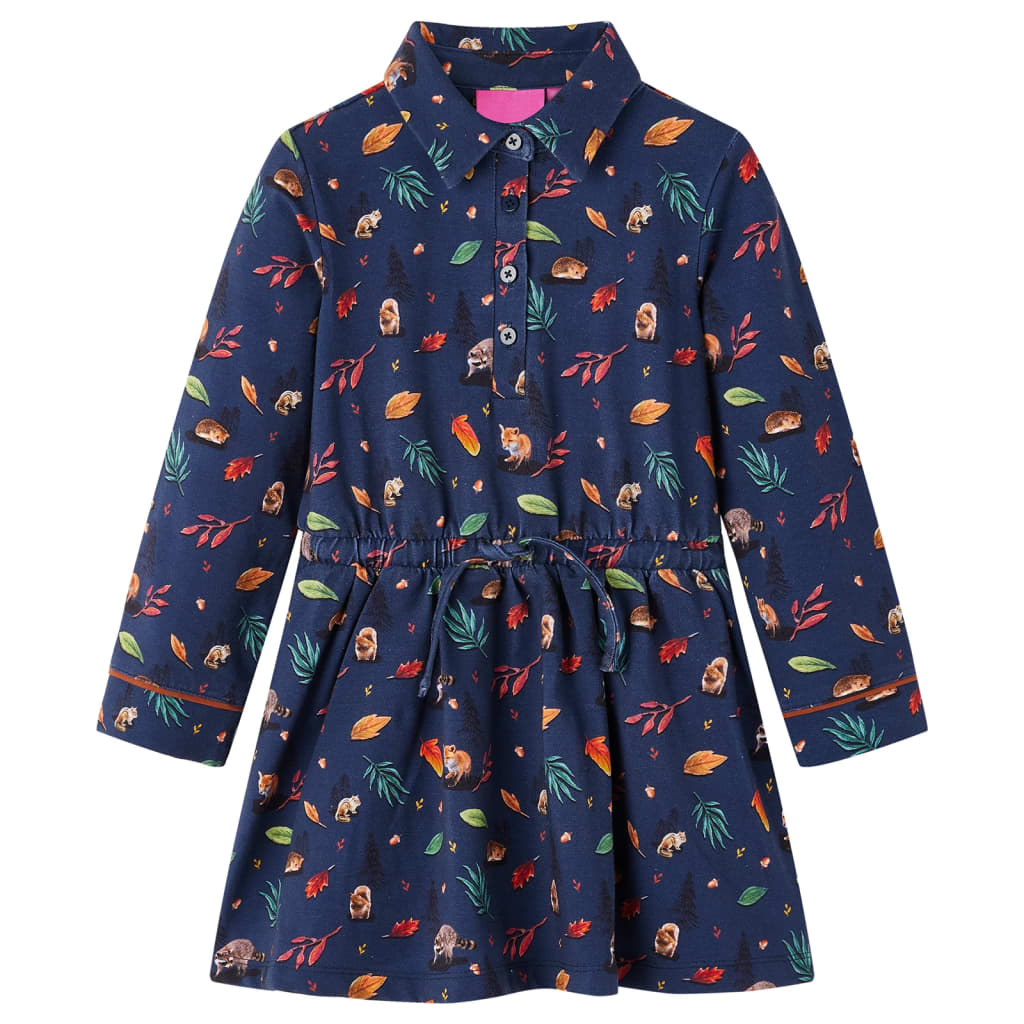 JUNG Vida Kinderkleid mit Langen Ärmeln Marineblau 140