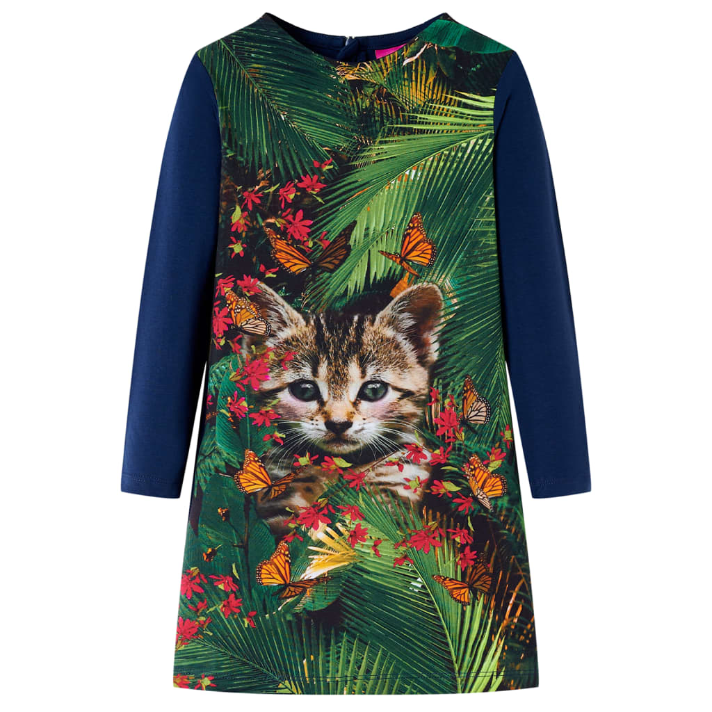 JUNG Vida Kinderkleid mit Langen Ärmeln Marineblau 128