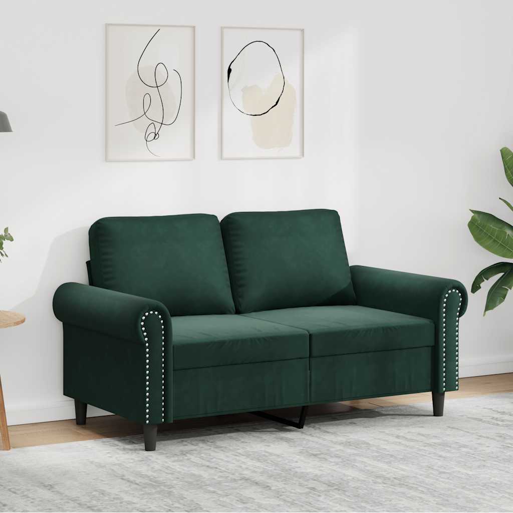 JUNG Vida 2-Sitzer-Sofa Dunkelgrün 120 cm Samt