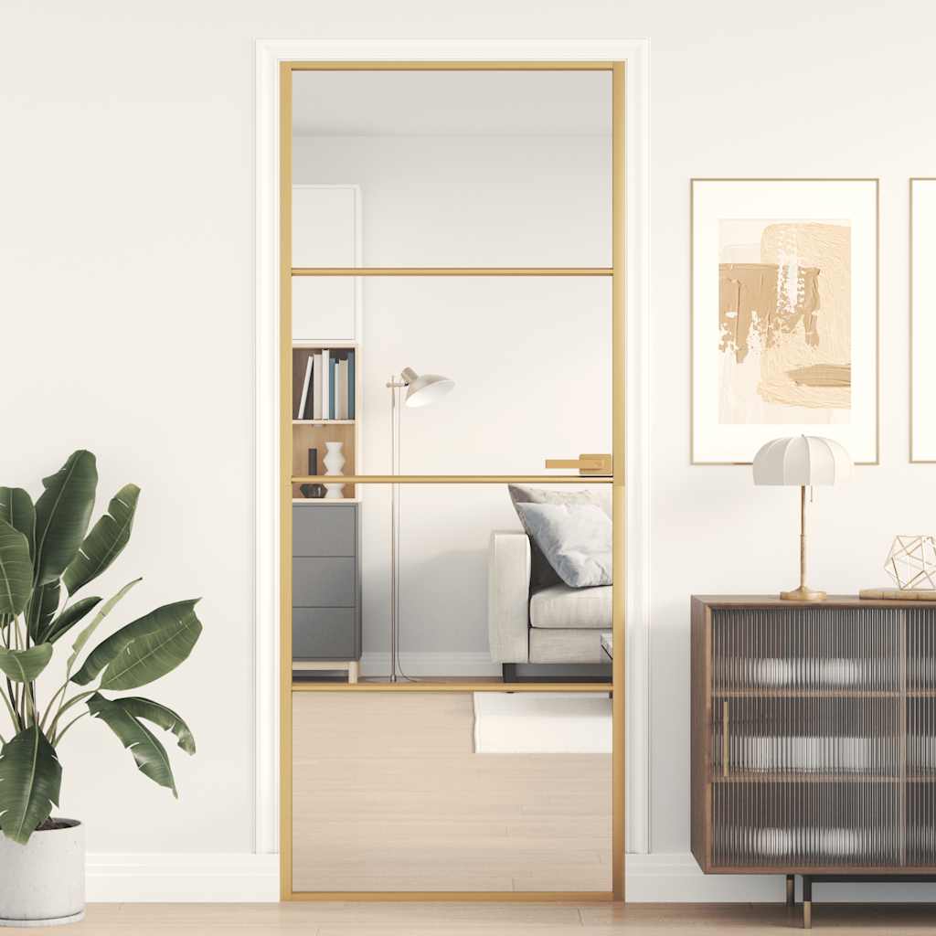 JUNG Vida Innentür Schlank Golden 83x201,5 cm Hartglas und Aluminium