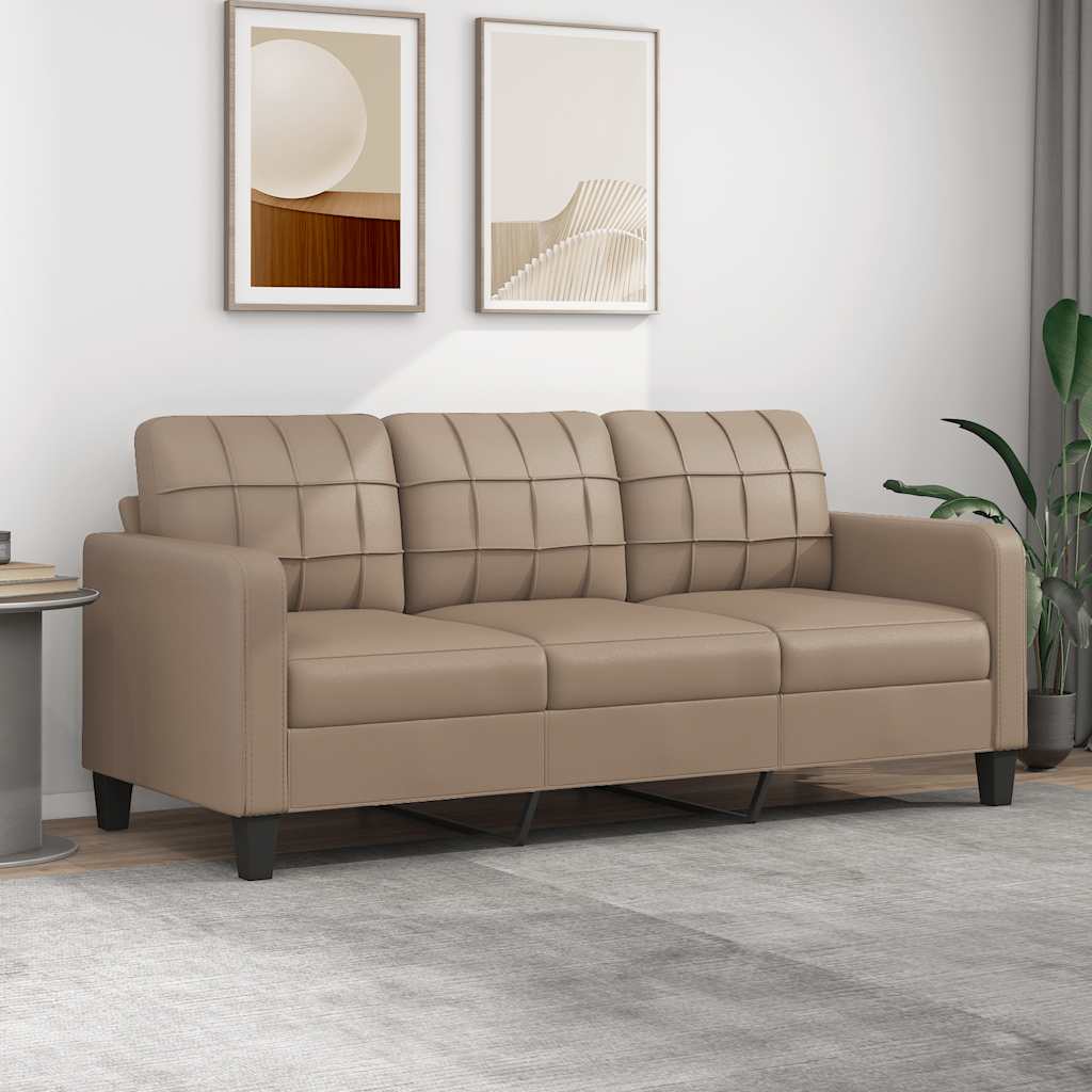 JUNG Vida 3-Sitzer-Sofa Cappuccino-Braun 180 cm Kunstleder