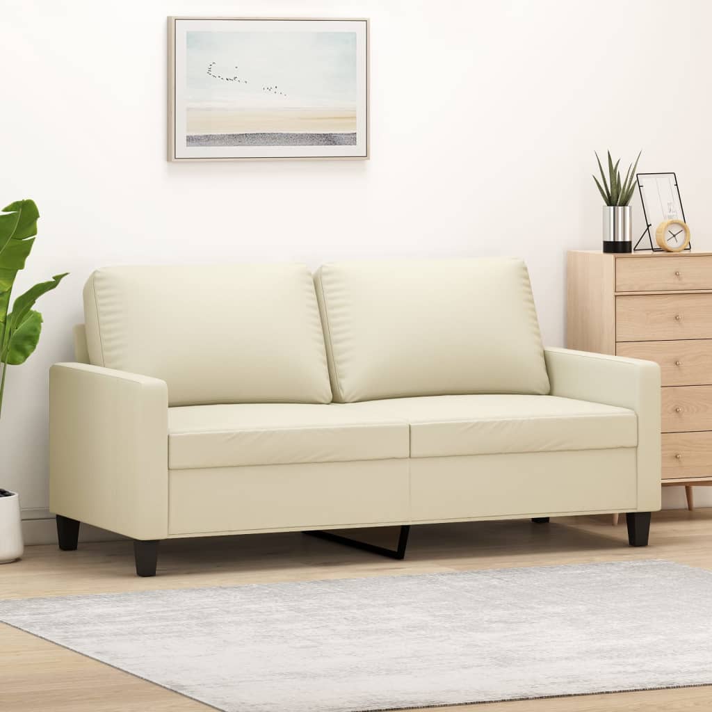 JUNG Vida 2-Sitzer-Sofa Creme 140 cm Kunstleder