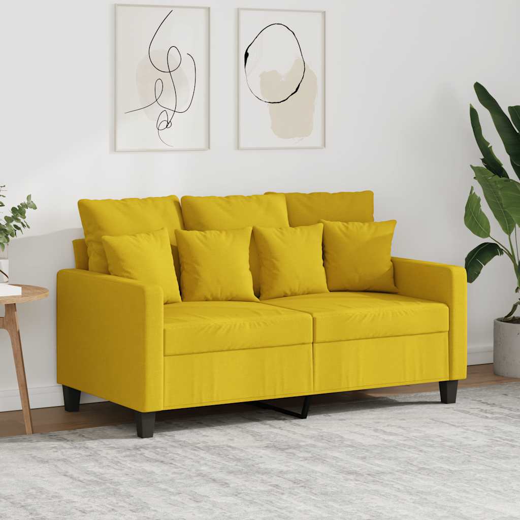 JUNG Vida 2-Sitzer-Sofa Hellgelb 120 cm Stoff