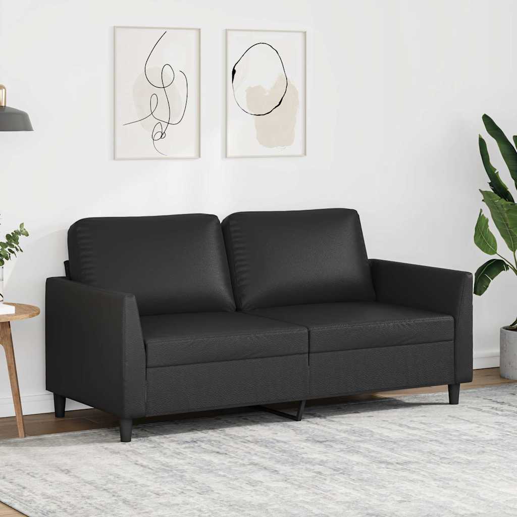 JUNG Vida 2-Sitzer-Sofa Schwarz 140 cm Kunstleder